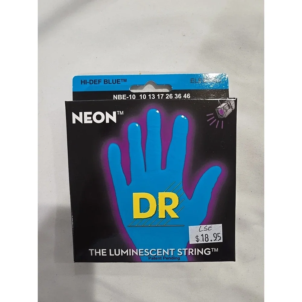 DR Strings Hi-Def NEON Blue Coated‎ Medium (10-46) Electric Guitar Strings